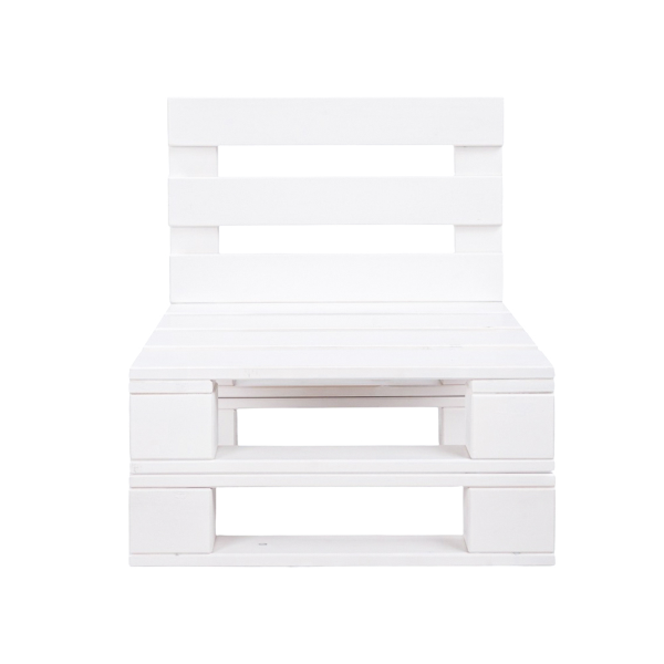 60x61 cm lacquered white fir wood armchair in pallet style for local verandas