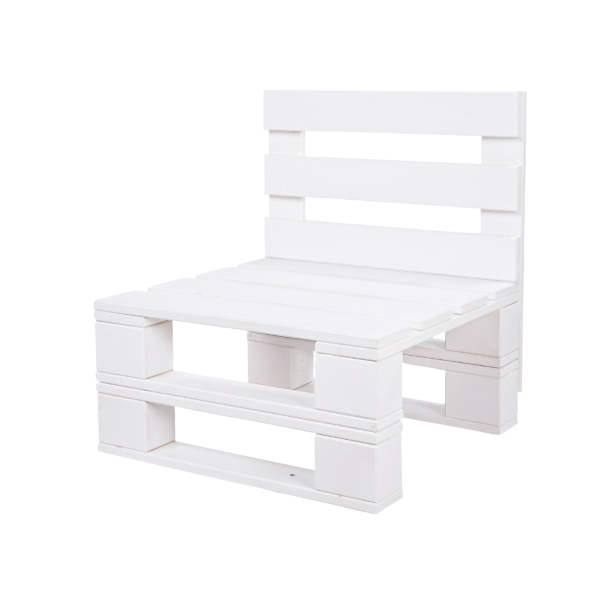 60x61 cm lacquered white fir wood armchair in pallet style for local verandas