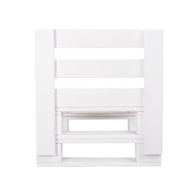 60x61 cm lacquered white fir wood armchair in pallet style for local verandas