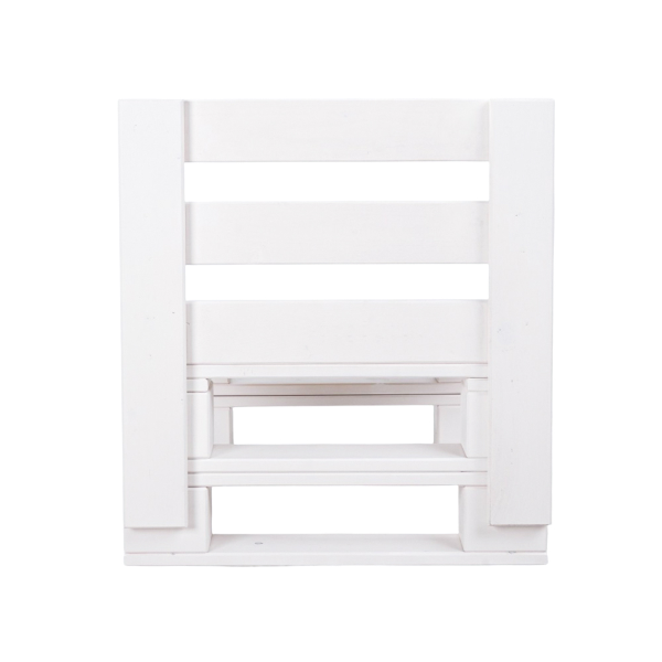 60x61 cm lacquered white fir wood armchair in pallet style for local verandas