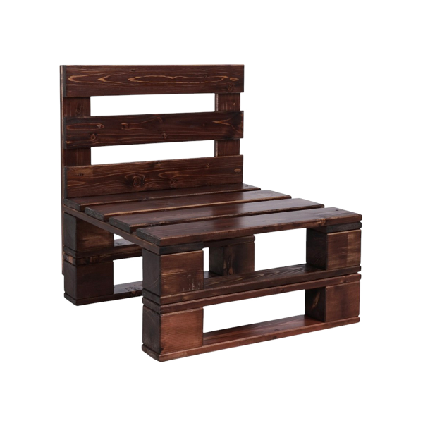 Poltrona pallet divano 80x61 cm legno per taverna bar giradino Noce