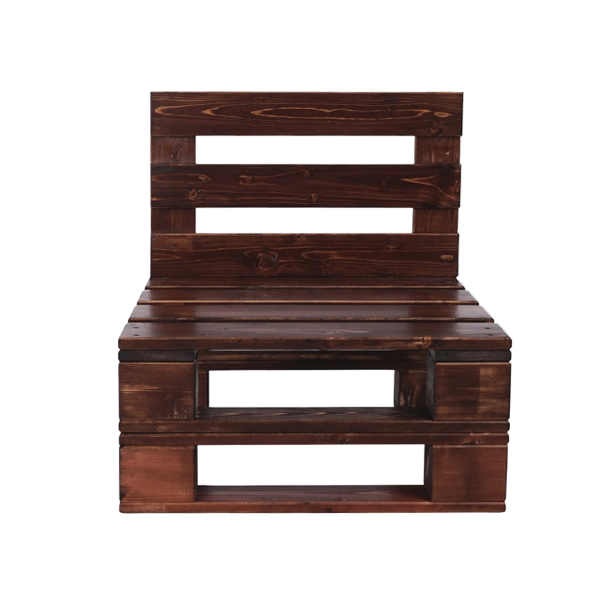 Poltrona pallet divano 80x61 cm legno per taverna bar giradino Noce