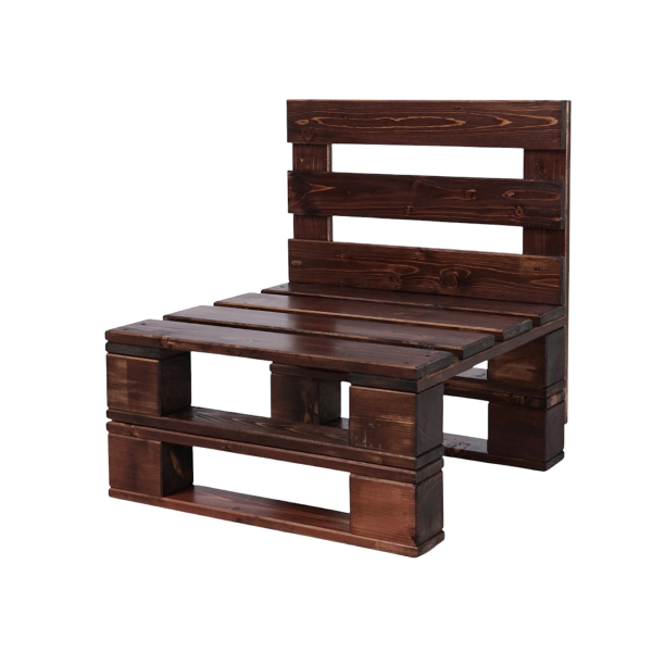 Poltrona pallet divano 80x61 cm legno per taverna bar giradino Noce