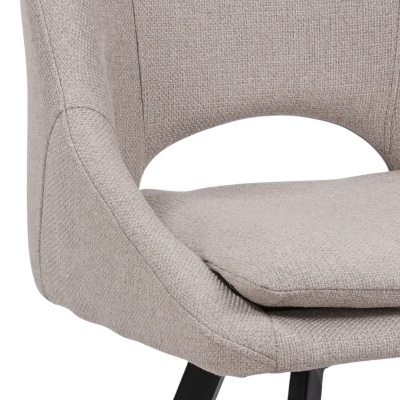 Sedia da pranzo LINDA in tessuto beige elegante con cuscino removibile