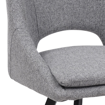 LINDA Stuhl mit hellgrauem Stoffbezug und abnehmbarem Kissen