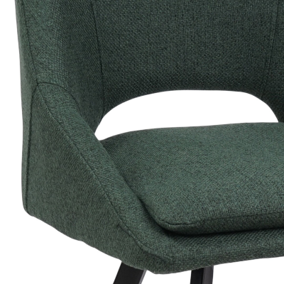 LINDA Küchenstuhl aus grünem Stoff mit abnehmbarem Kissen