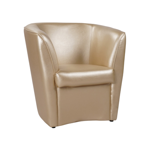 Fauteuil en éco-cuir doré pour bureau à domicile Valentina