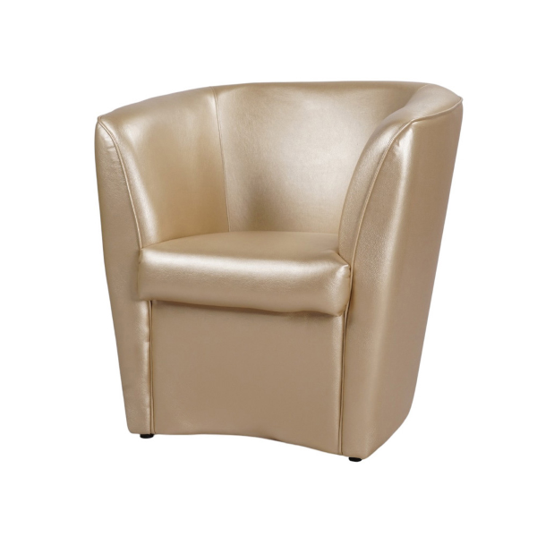 Fauteuil en éco-cuir doré pour bureau à domicile Valentina