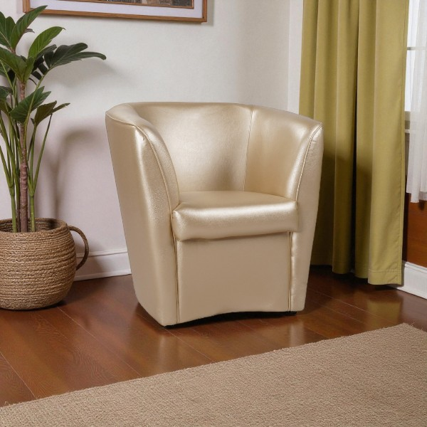 Fauteuil en éco-cuir doré pour bureau à domicile Valentina