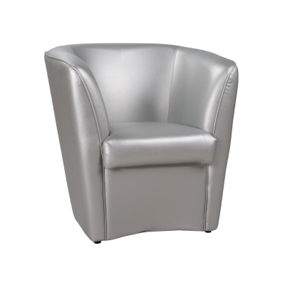 Fauteuil de bureau à domicile Valentina en éco-cuir argent foncé