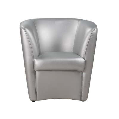 Fauteuil de bureau à domicile Valentina en éco-cuir argent foncé