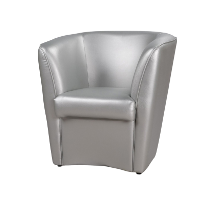 Fauteuil de bureau à domicile Valentina en éco-cuir argent foncé