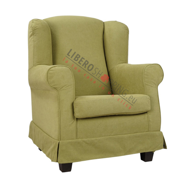 Poltrona imbottita BERGERE in tessuto sfoderabile Verde