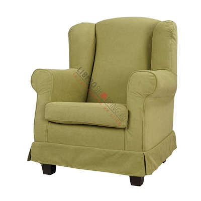 Poltrona imbottita BERGERE in tessuto sfoderabile Verde