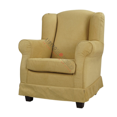 Fauteuil rembourré BERGERE en tissu déhoussable melon