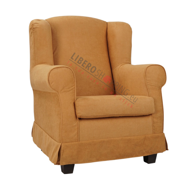 Fauteuil rembourré BERGERE en tissu déhoussable mango