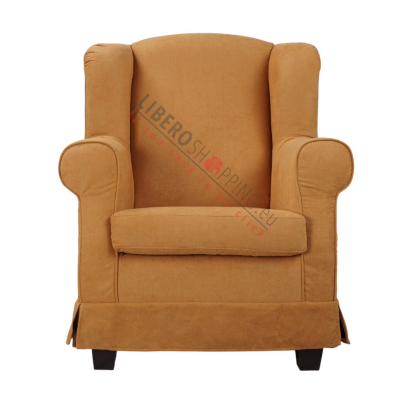 Fauteuil rembourré BERGERE en tissu déhoussable mango