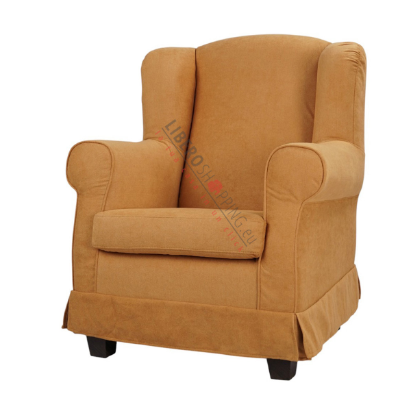 Fauteuil rembourré BERGERE en tissu déhoussable mango