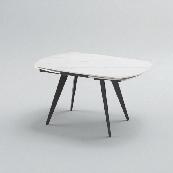 Tavolo allungabile 130-190x80 cm piano marmo Bianco - ALMOR