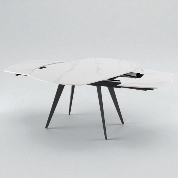 Tavolo allungabile 130-190x80 cm piano marmo Bianco - ALMOR