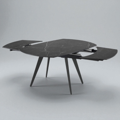 Tavolo allungabile Almor 130-190x80 cm piano marmo Nero