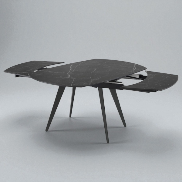 Tavolo allungabile Almor 130-190x80 cm piano marmo Nero