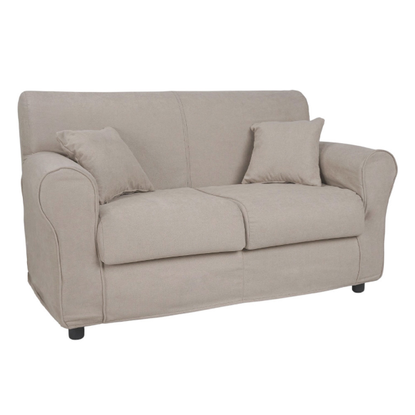 Divano 2 posti in tessuto sfoderabile VERONA 150 cm tinta unita BEIGE