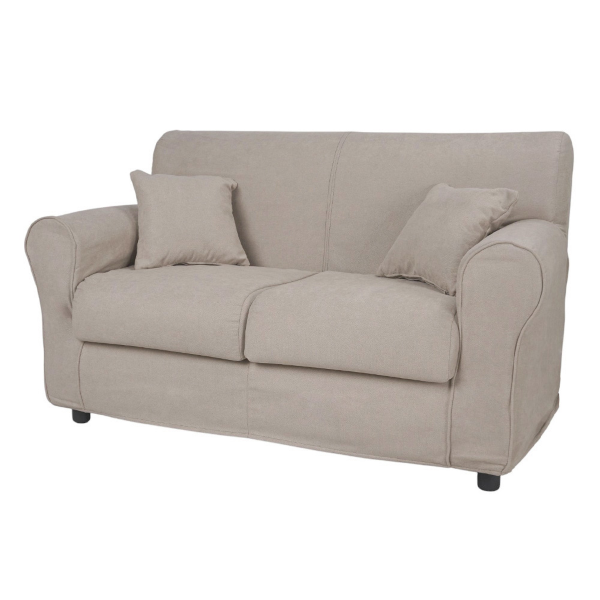 Divano 2 posti in tessuto sfoderabile VERONA 150 cm tinta unita BEIGE