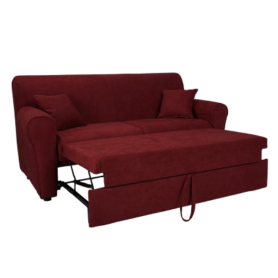 Canapé-Lit Extensible 2 Places 180 cm Tissu Rembourré Bordeaux