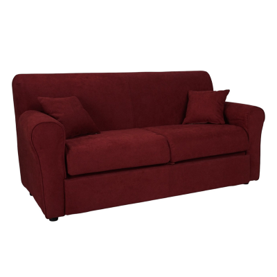Canapé-Lit Extensible 2 Places 180 cm Tissu Rembourré Bordeaux