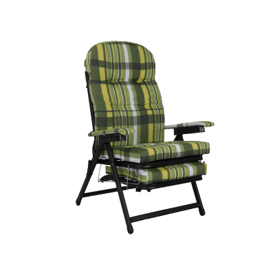 Metal deck chair - MARY green padded cushion extension