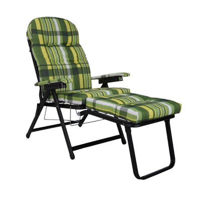 Metal deck chair - MARY green padded cushion extension
