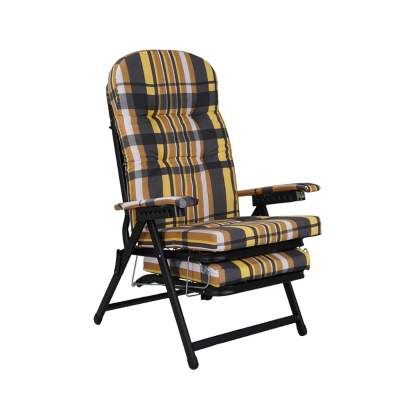 Poltrona sdraio metallo - prolunga con cuscino imbottito MARY Arancio