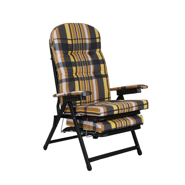 Poltrona sdraio metallo - prolunga con cuscino imbottito MARY Arancio