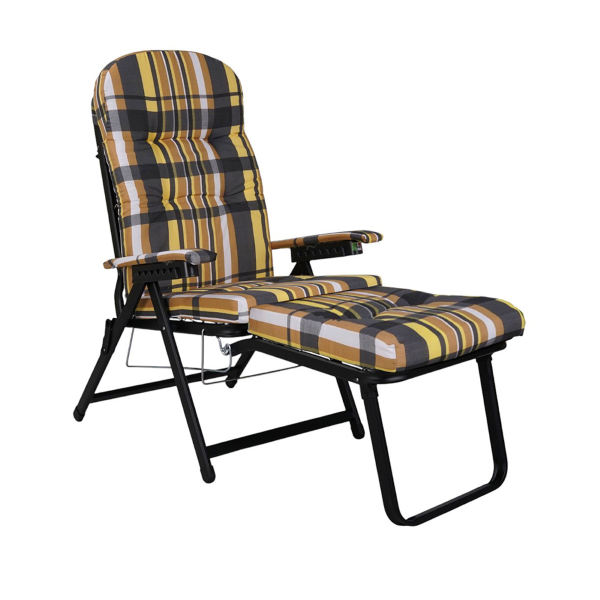 Poltrona sdraio metallo - prolunga con cuscino imbottito MARY Arancio