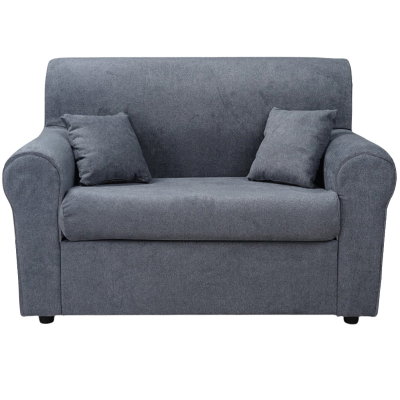 Divano 2 posti 127 cm in tessuto con cuscini Grigio 