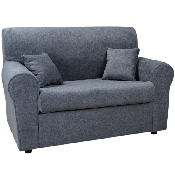 Divano 2 posti 127 cm in tessuto con cuscini Grigio 