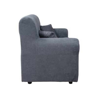 Divano 2 posti 127 cm in tessuto con cuscini Grigio 