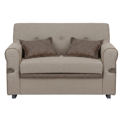 Divano 2 Posti MERIS L124 cm in Tessuto - Tortora