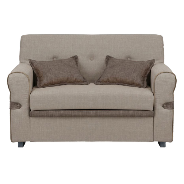 Divano 2 Posti MERIS L124 cm in Tessuto - Tortora