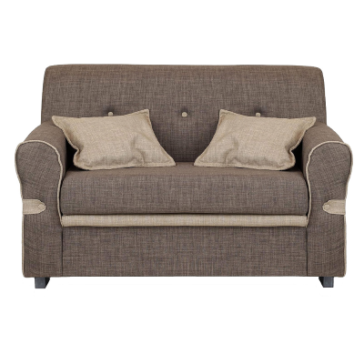 Divano 2 Posti MERIS L124 cm in Tessuto - Marrone