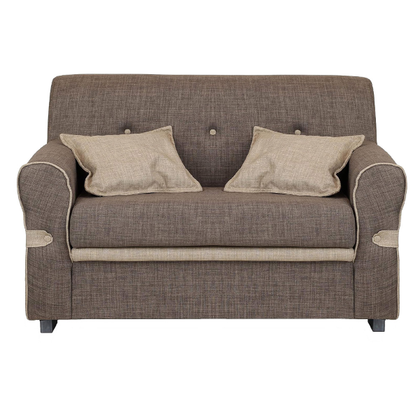 Divano 2 Posti MERIS L124 cm in Tessuto - Marrone