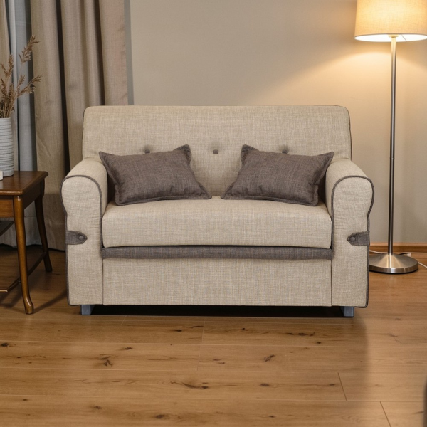 Divano 2 Posti MERIS L124 cm in Tessuto - Beige