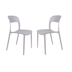 NATHAN grauer stapelbarer Polypropylen-Stuhl 2 Stück