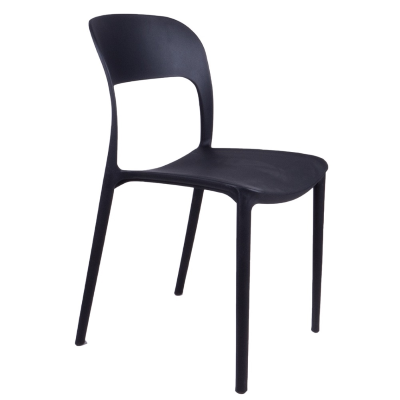 Stapelbarer Stuhl aus schwarzem Polypropylen von NATHAN, 2 Stück