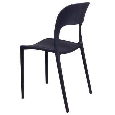 Stapelbarer Stuhl aus schwarzem Polypropylen von NATHAN, 2 Stück