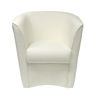 Fauteuil VALENTINA en simili cuir couleur BLANC uni