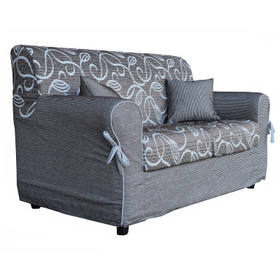 Sofá PANAMA 2 plazas en tejido desenfundable 150 cm marrón / gris paloma