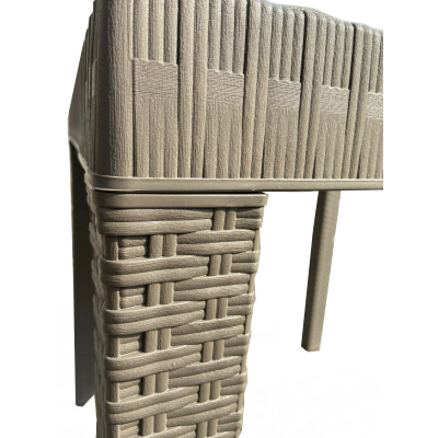 Quadratischer DALLAS Tisch 80x80cm innen aus Kunstrattan taupe