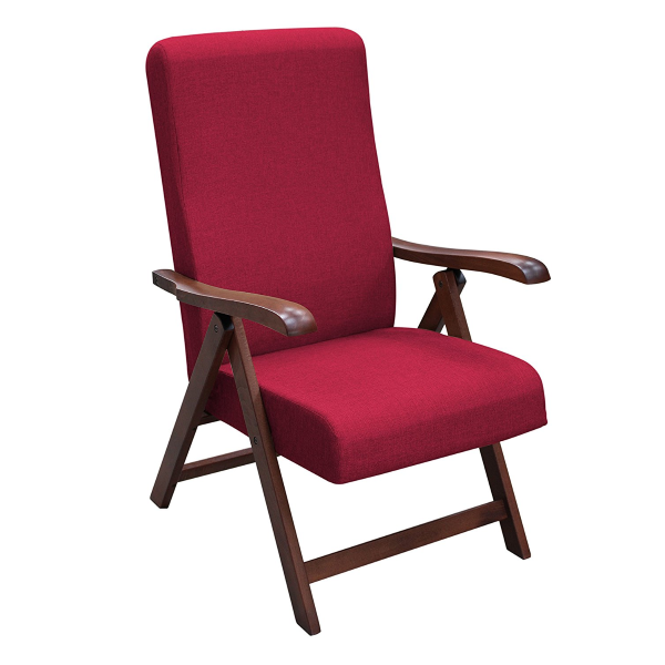 Fauteuil ELITE LOS ANGELES en hêtre inclinable à 4 positions avec rallonge de repose-pieds BORDEAUX